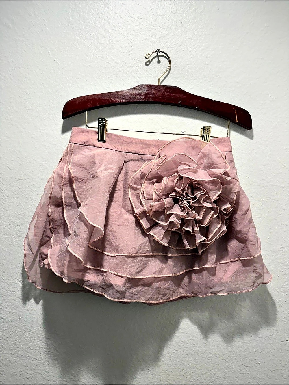 Gary Wood Ruffle Mini Skort in Pink Small